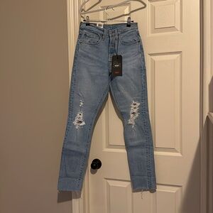 Levi’s Premium 501 High Rise Skinny Leg Fitted Through Hip And Thigh Jeans 26